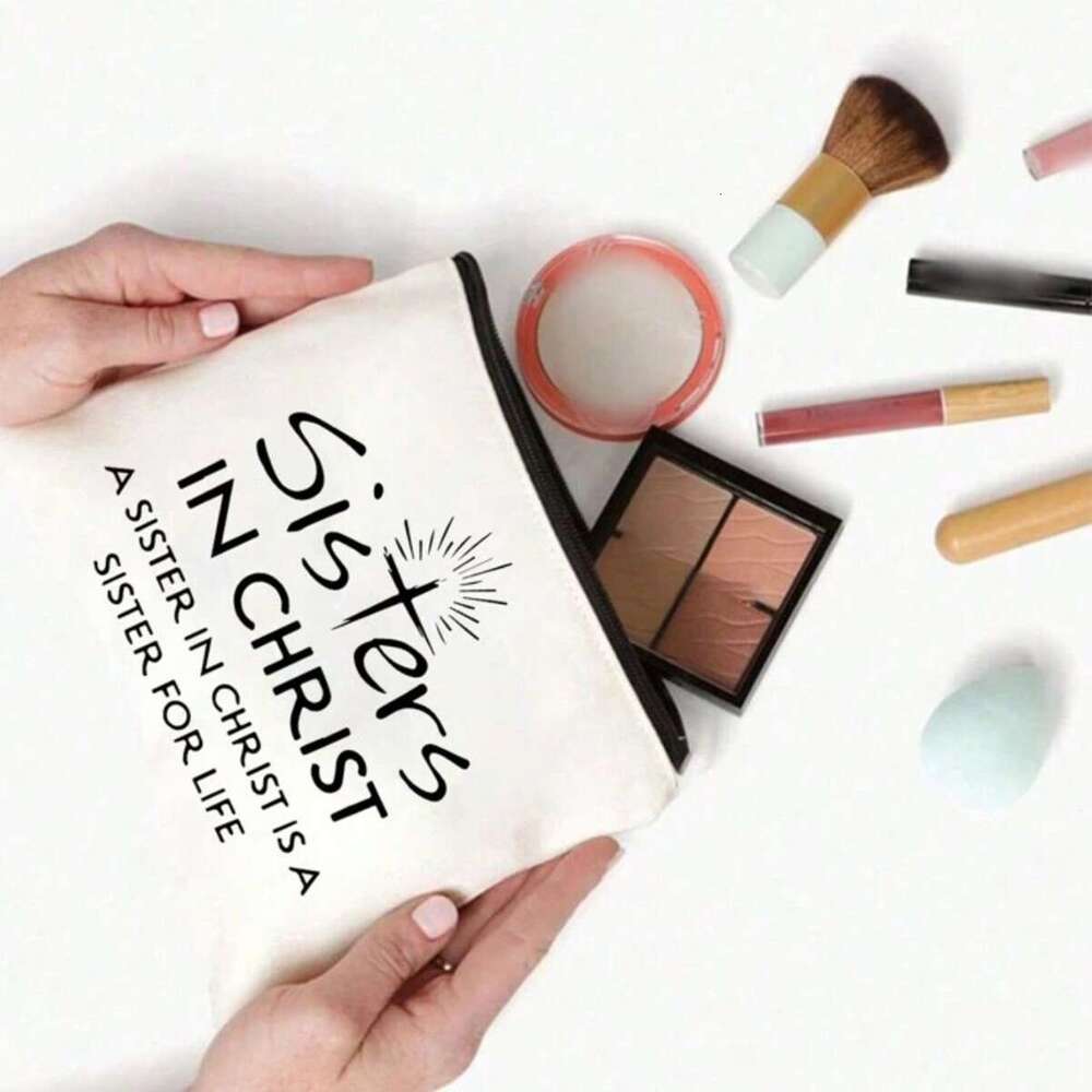 Teacher Printed Canvas Makeup Bag Storage Pouch Clutch INS