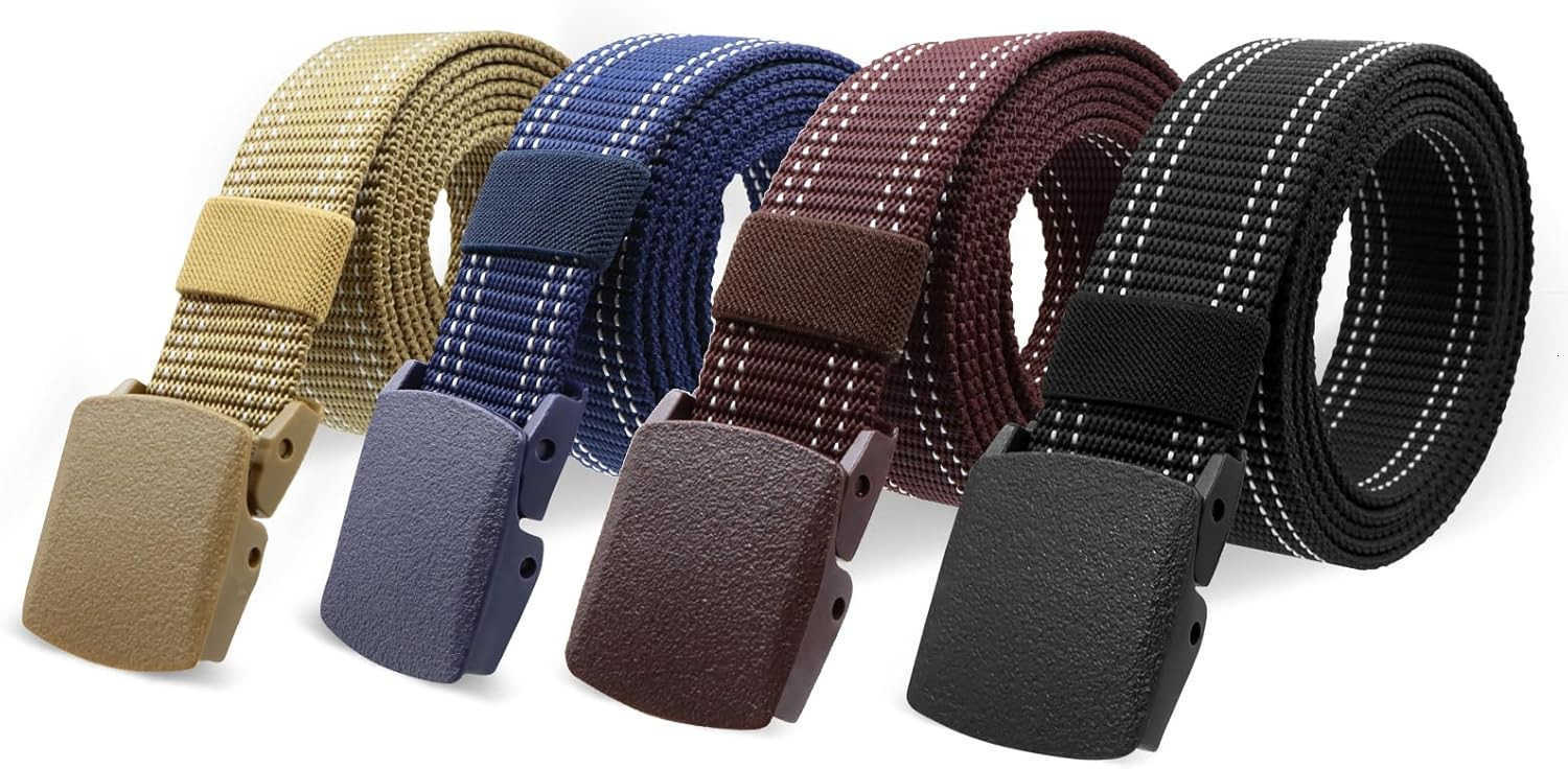 Tactical Nylon Mens Belt AdjustabLE Web Belts with NonMetal for Outdoor Sports Training 59 Inches LEngth W251009