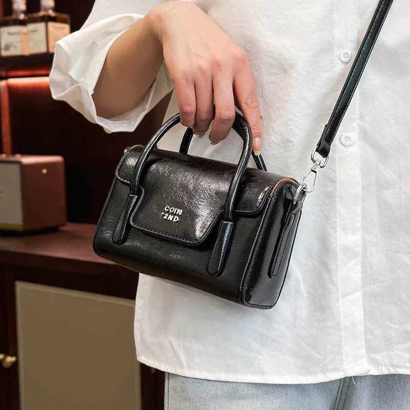 Pu Leather Shoder Bag for Wen Handbag Fi Crossbody Bags Vintage Underarm Bag Square Sahel Black D251009