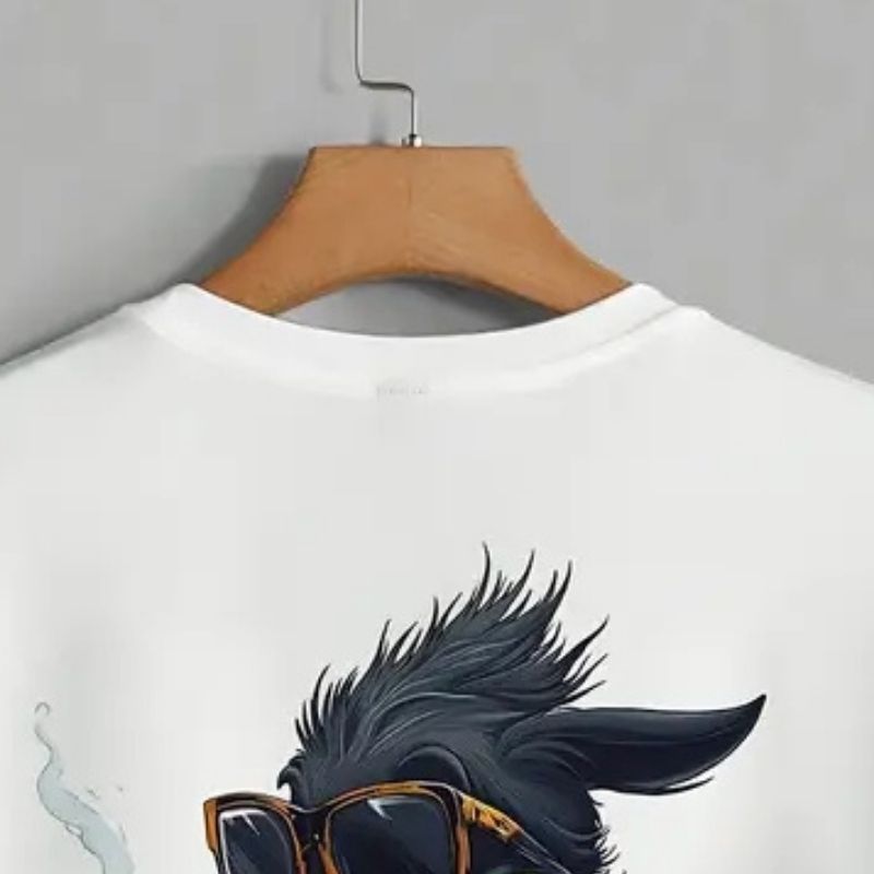 Men's Streetwear Cool Duck Graphic Oversized T-Shirt - Casual Urban Fashion Tee-36