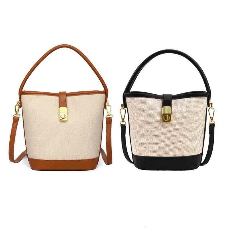 A3PE Trendy Fabric Crossbody 1 Bag Simple Vintage PU Leather Color Splicing Shoder Handbag Purse for ryday Use D251009