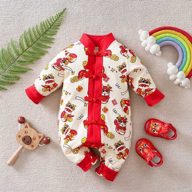 Newborn Clothes Chinese Style Spring Festival Snake Cotton Soft 018 Boys And Girls Spring And Autumn Long Sleeved Baby Jumpsuit C251009
