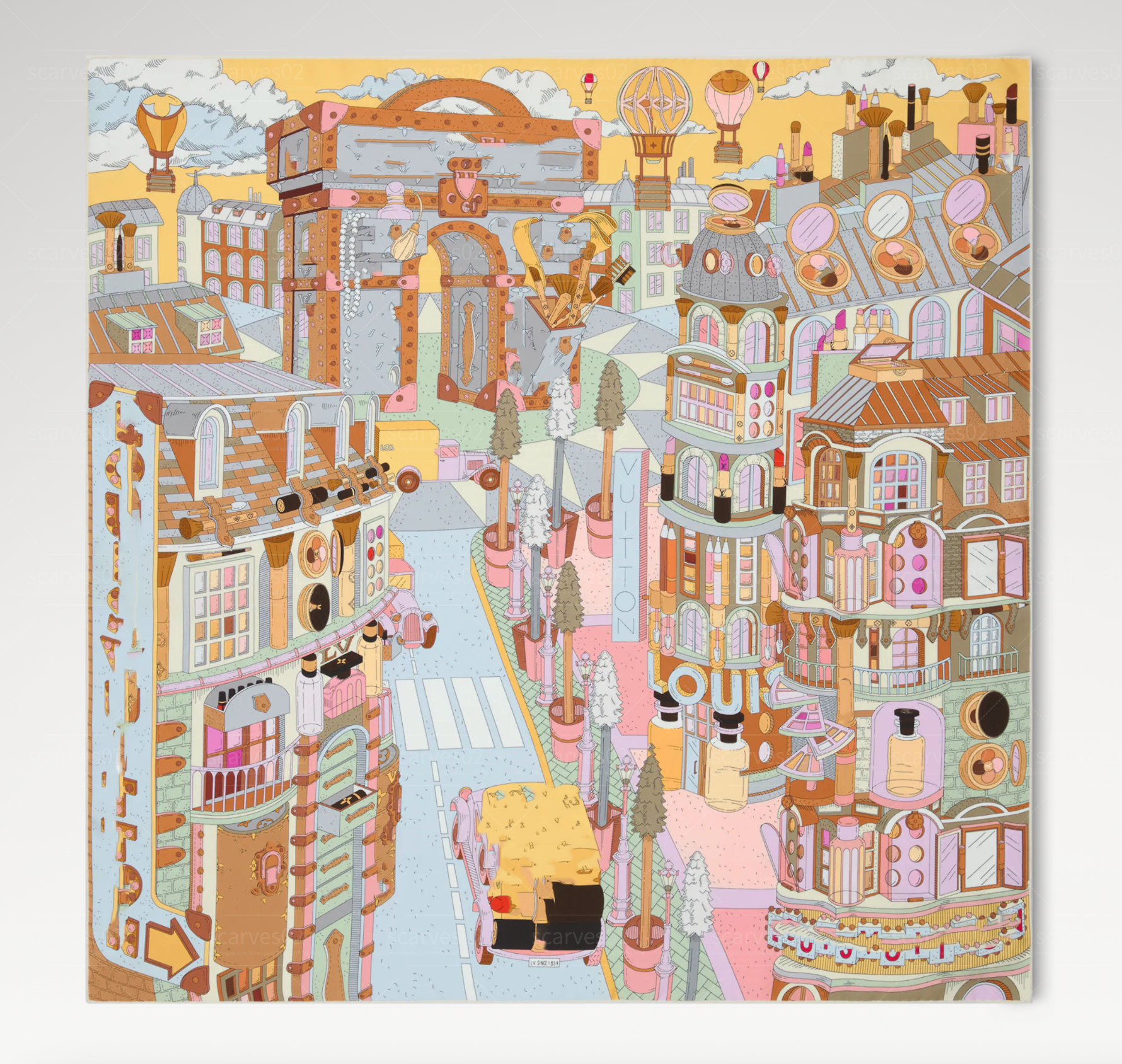 M96968 M97623 Classic Designer Print Silk Scarf Elegant Lady Scarf PARIS EN BEAUTE 90cm Recommended For Outdoor Travel 2026 Men Headband 2 Colour 3A quality