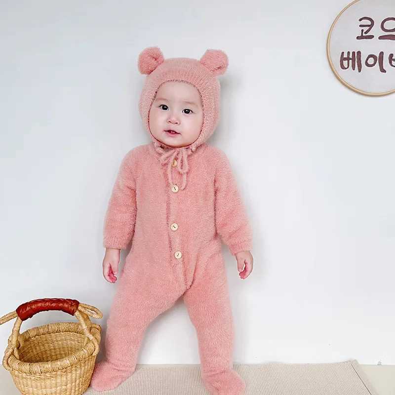 03T Newborn Kid Baby Boys Girls Winter Clothes Warm Baby Romper with Hat Cute Sweet Jumpsuit Cute Sweet Lovely Baby Outfit C251009