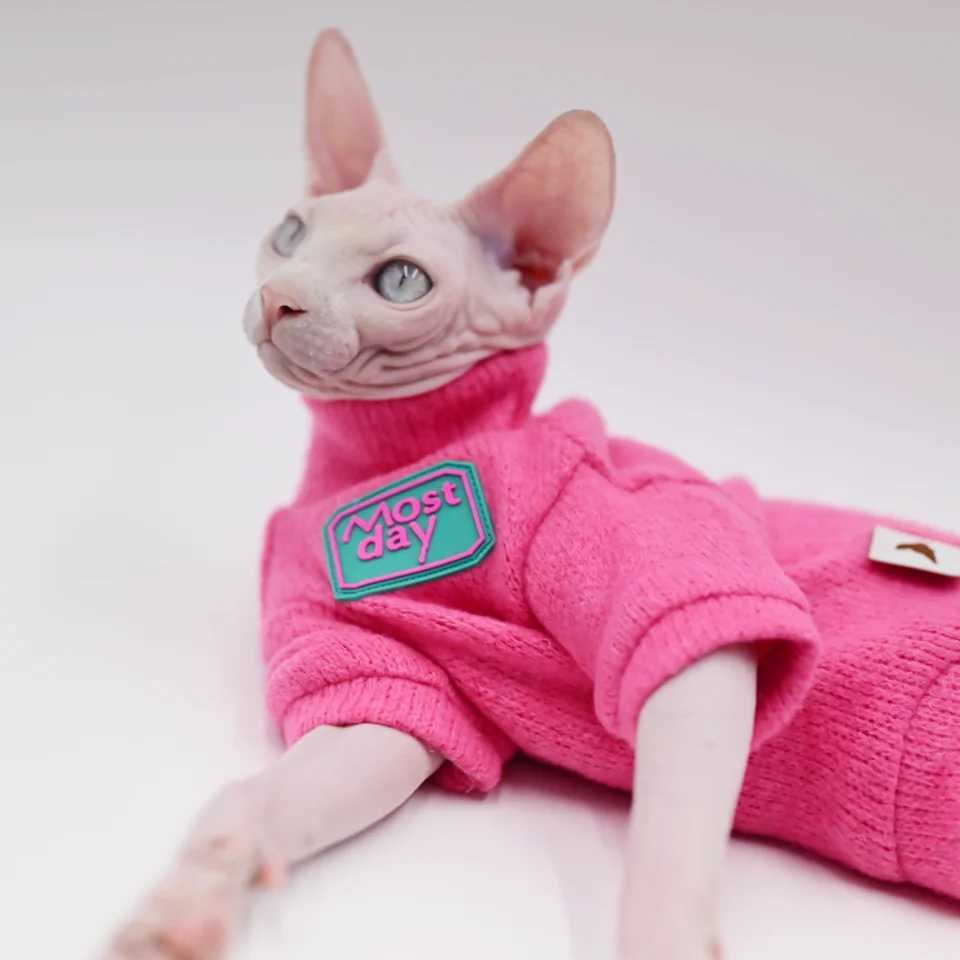 DUOMASUMI Devon Sweater Sphynx Cat Clothes Fashion Kitty Soft and Comfort Winter Hairless Cat Clothes C251009