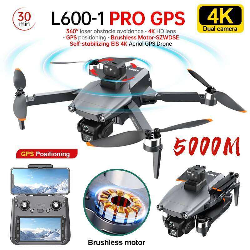 New L600 Pro-1 Max Drone 3-Axis 4K HD Dual Camera Brushless Motor With Laser Obstacle Avoidance GPS 5G WIFI Quadrotor Rc Dron drone with 4k camera