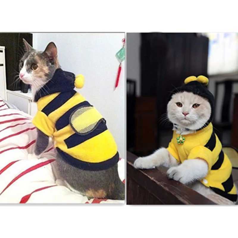Cute Dog Clothes Cat Pet Clothes Bees Cat Clothes Soft Fleece Teddy Poodle Dog Clothing Pet Product Supplies Accessories C251009