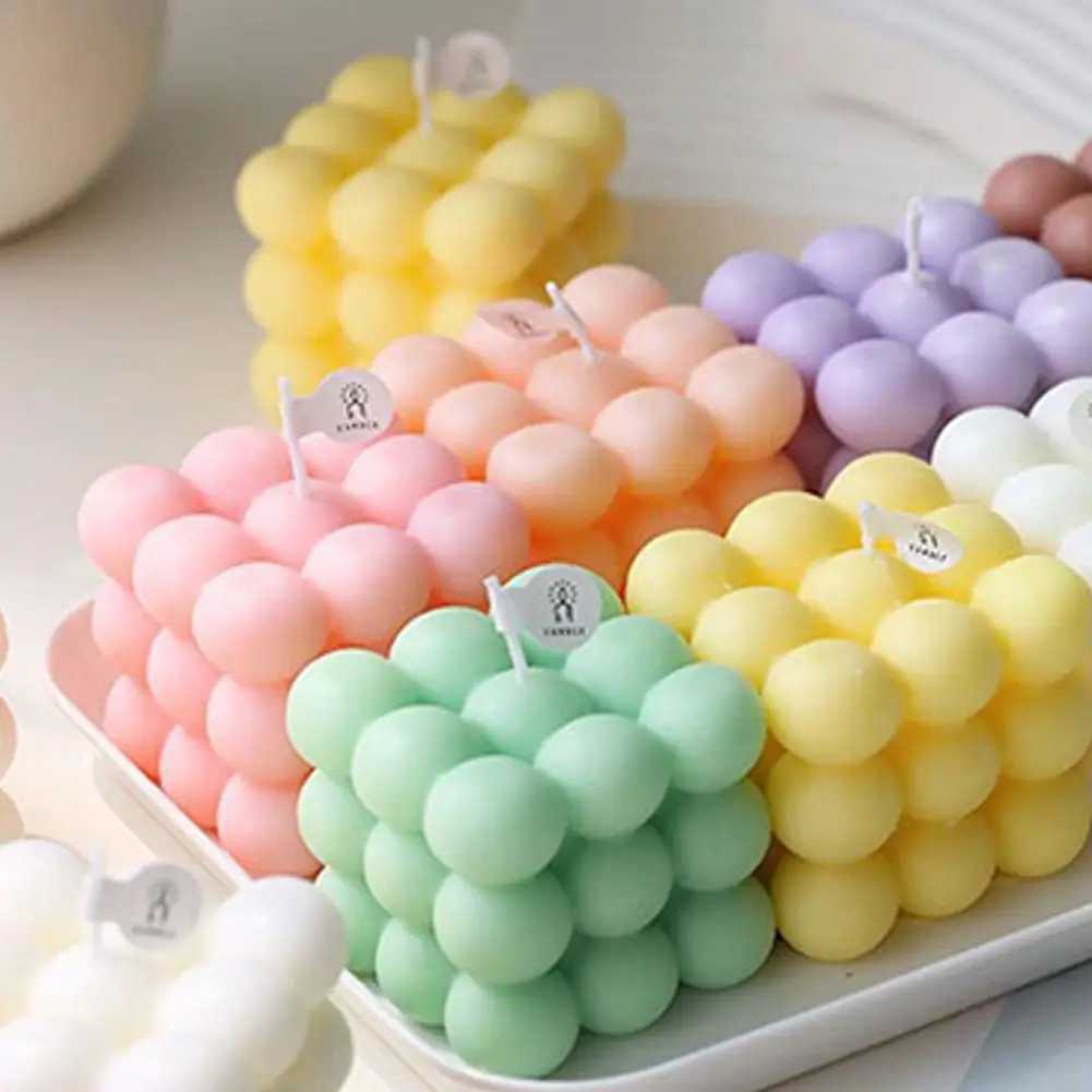 Handmade Scented Magic Aromatherapy C Creative BallShaped Soy Wax Lovely Bubble Cube Candle Home Decor S25109 S260204