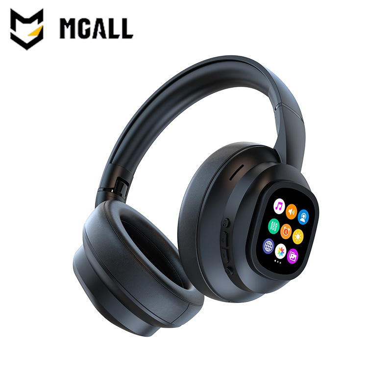 MGALL X1 Pro Wireless Bluetooth 6.0 Headphones with Detachable Full Color LCD Touch Screen, Support Customizable Screen Wallpaper, Audio Headset for M