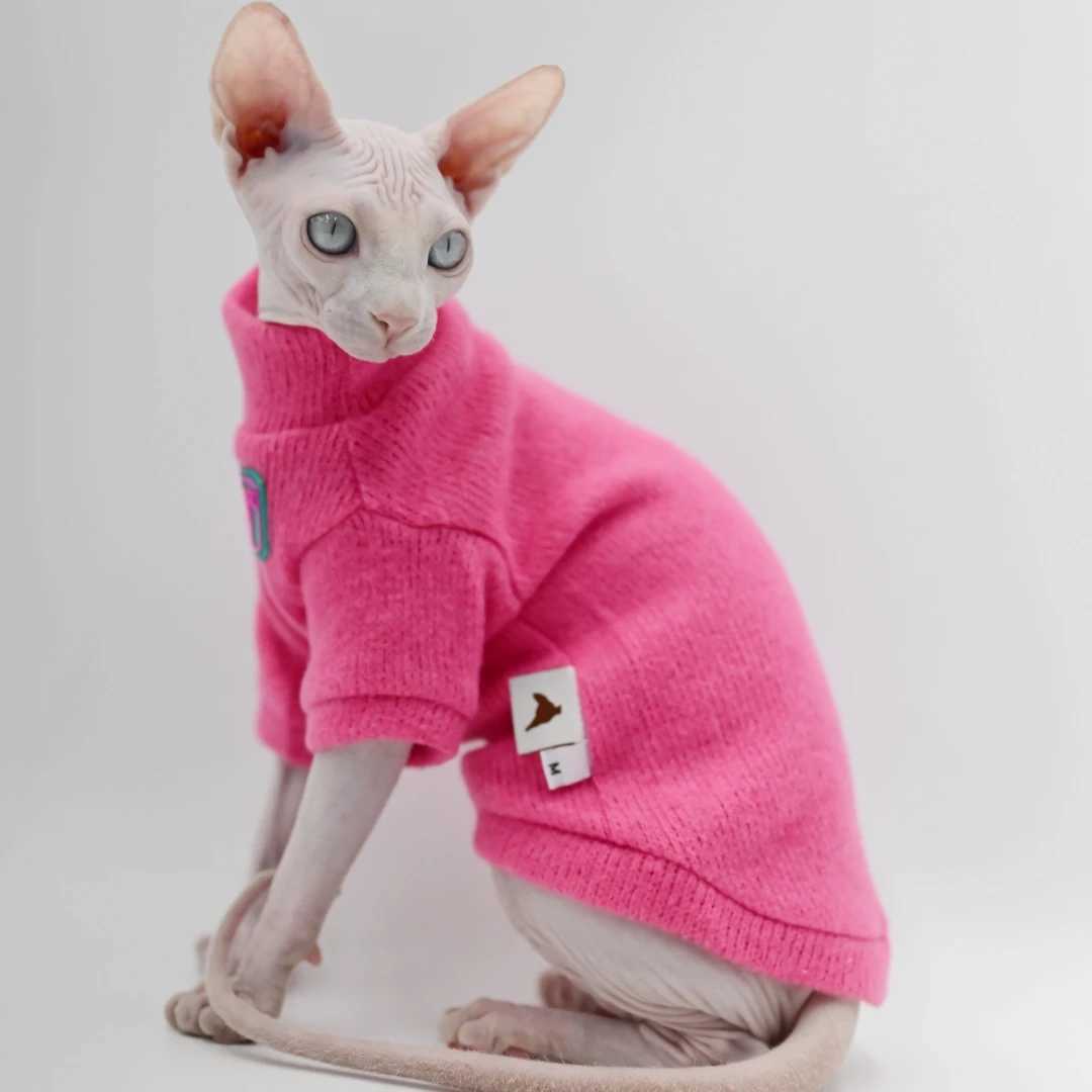 DUOMASUMI Devon Sweater Sphynx Cat Clothes Fashion Kitty Soft and Comfort Winter Hairless Cat Clothes C251009