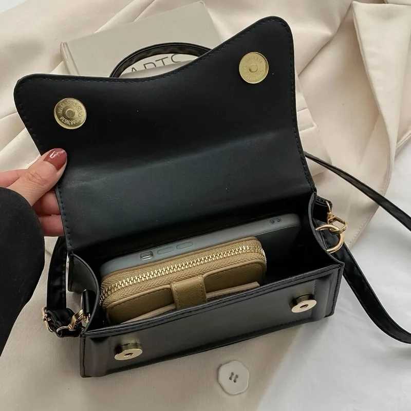 Trendy Mini Crossbody Bag Wens Top Handle Shoder Bag Solid Color Flap Square Tote Purse Stylish Synthetic Leather Handbag D251009