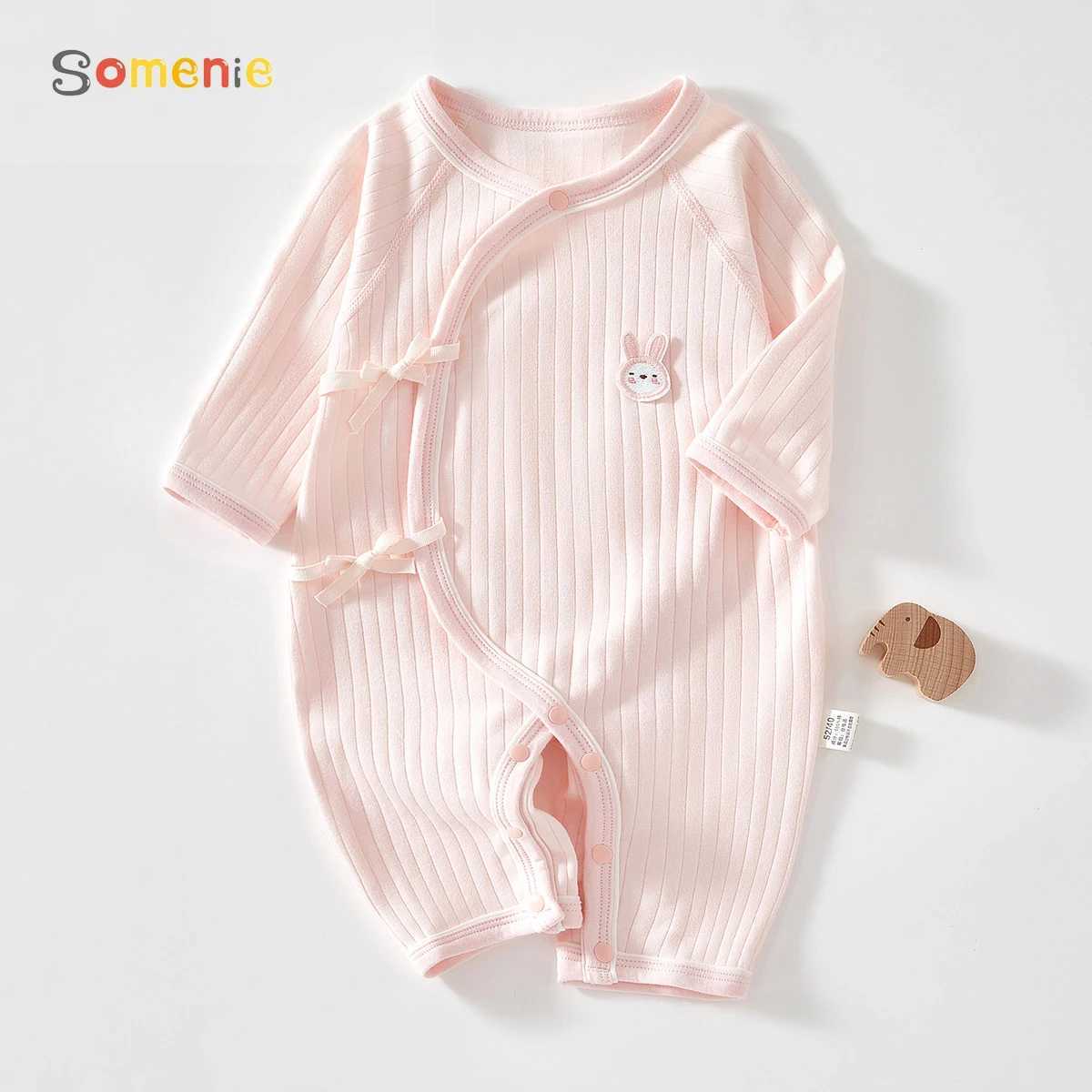 Boys Girls Newborn Jumpsuit Baby Cotton OnePiece Romper Infant Long Sleeve Boneless Pajamas Four Seasons 06M C251009