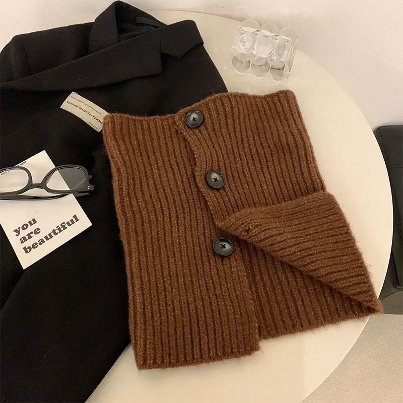 Z066 Korean style scarf women's autumn and winter warm neck knitted scarf versatile fashion shawl