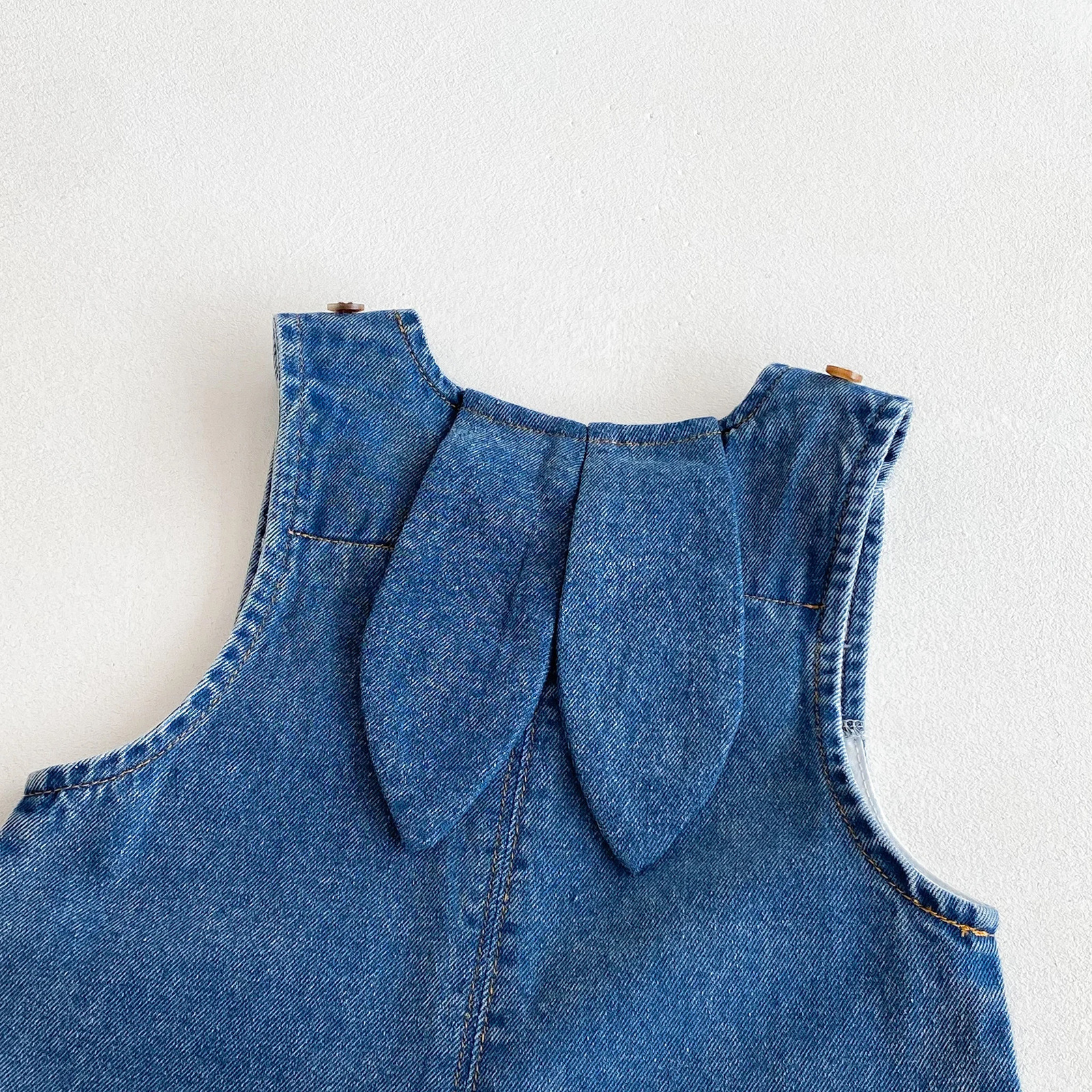 Autumn and winter baby denim overalls with rabbit ears cute long pants onepiece 250922