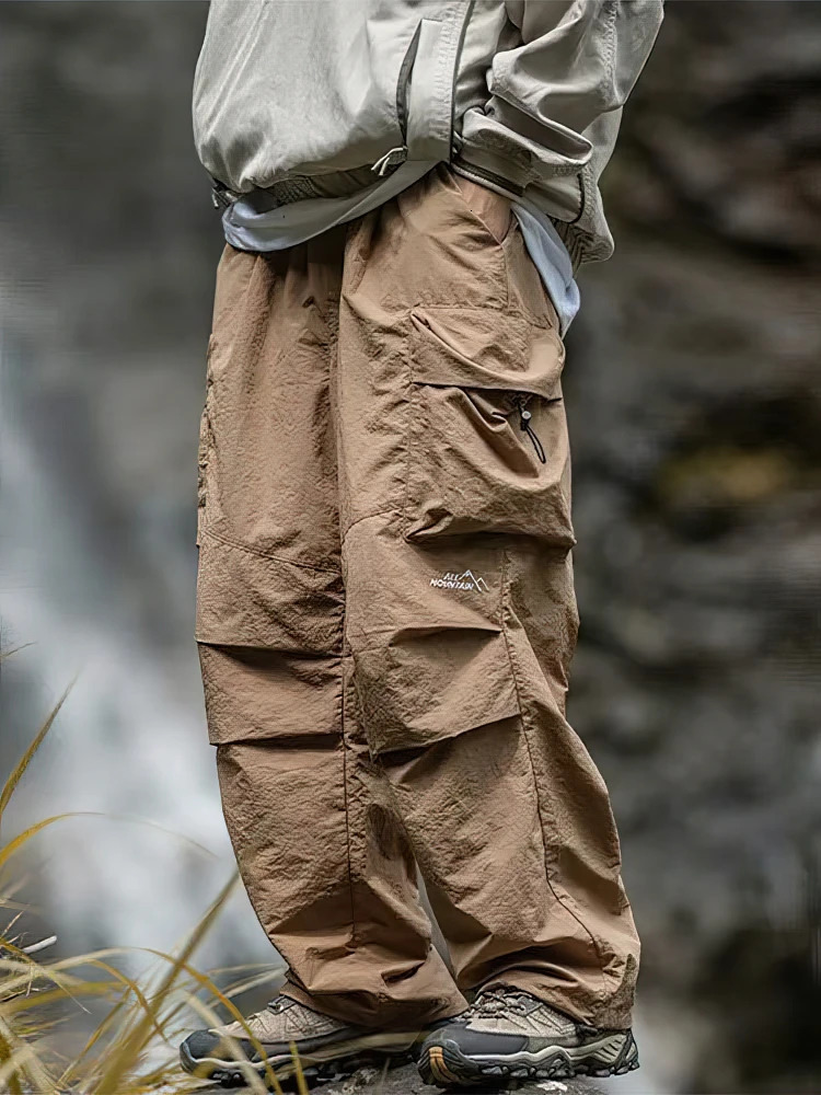 Vintage Baggy Hiking Cargo Pants Men Waterproof Casual Sport Jogging Parachute Outdoor Wide leg Trousers 251009
