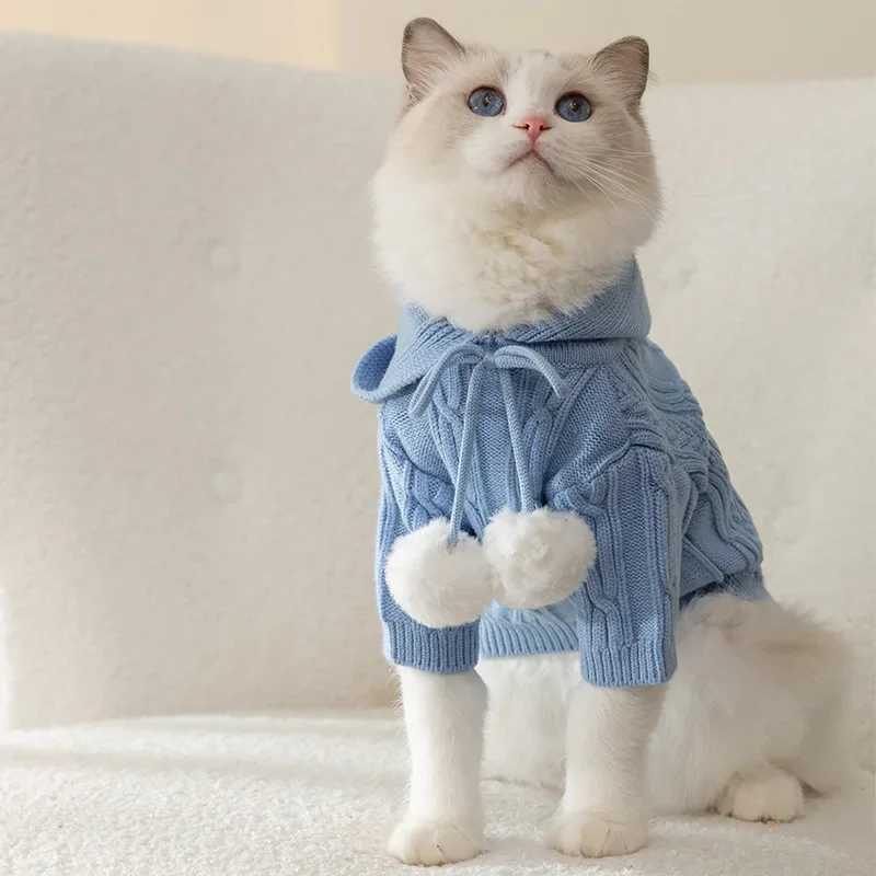 Warm Cat Clothes Winter Pet Clothing for Cats Fashion Outfits Coats Soft Sweater Hoodie Spring Pet Supplies C251009