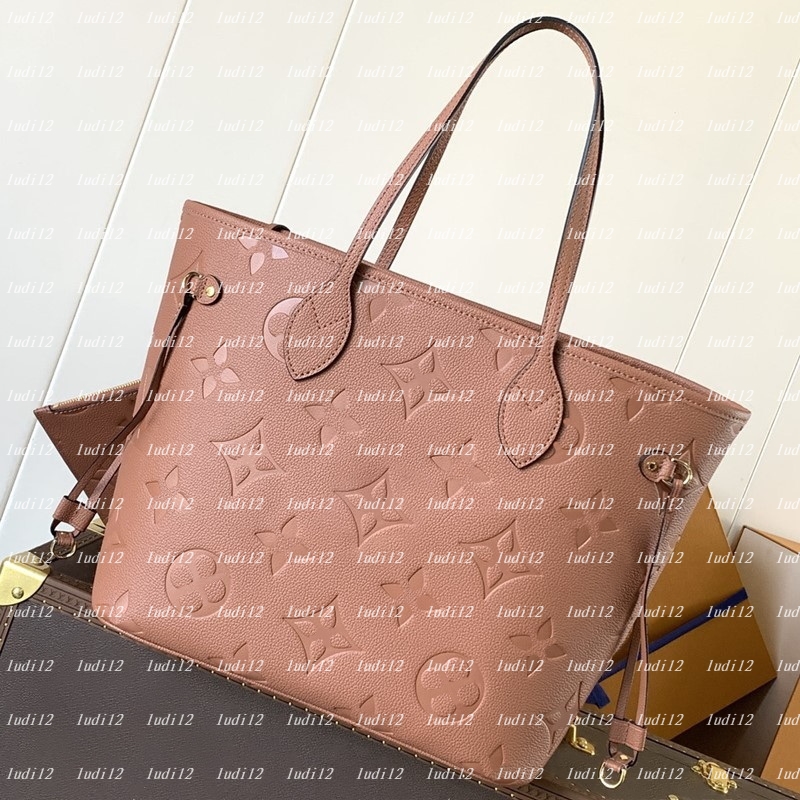 New Vintage cowhide neverfulltote Designer Bag shopping bag Womens crossbody shoulder bag leather mirror quality handbag Luxury bag 2PCs Tote travel bag wallet