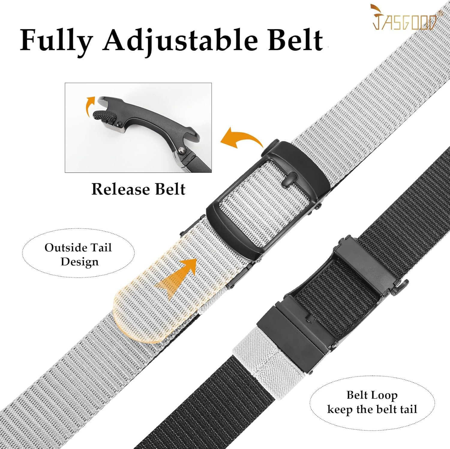 Mens Nylon Ratchet Belt ReversibLEWeb Casual Belt for Jeans Pants Men Belt 2 In 1 Belt AblackGrey W251009