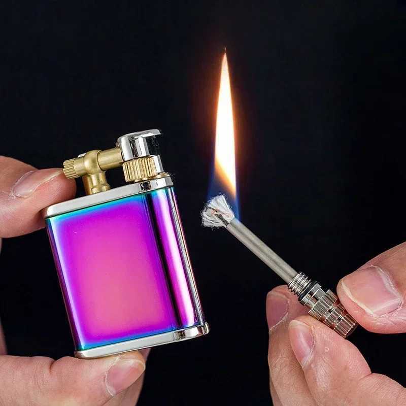 CHIEF2 in 1 Cool Kerosene Lighter Permanent Match Antique Luxury Vintage Style Refillable Lighters for Fire Cigarette Candle W251009