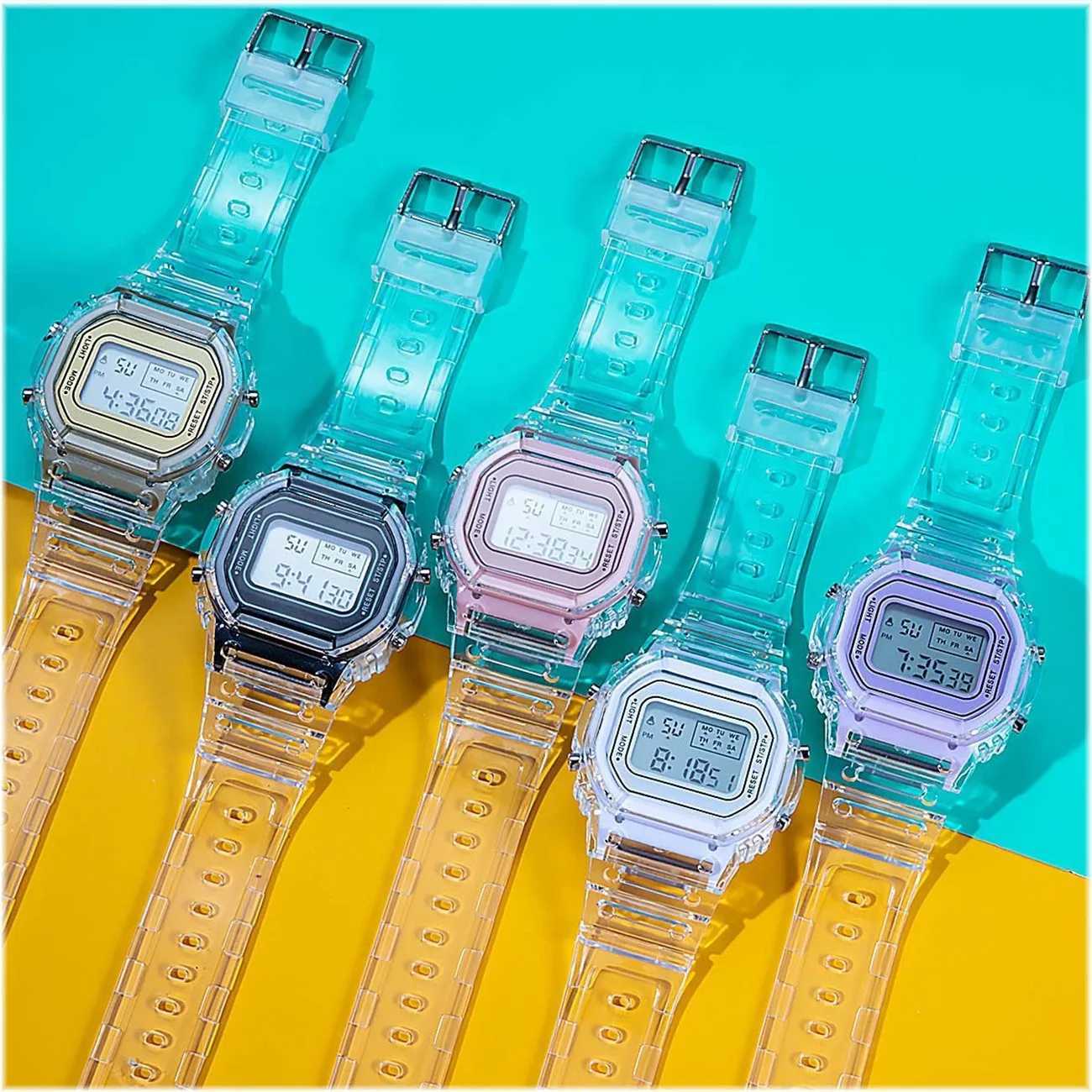 Fashion Kids Watch Simple LED Digital Watch Casual Transparent Sport Electronic Watch Boys Girls Luminous Clock Kids Wristwatch X251009