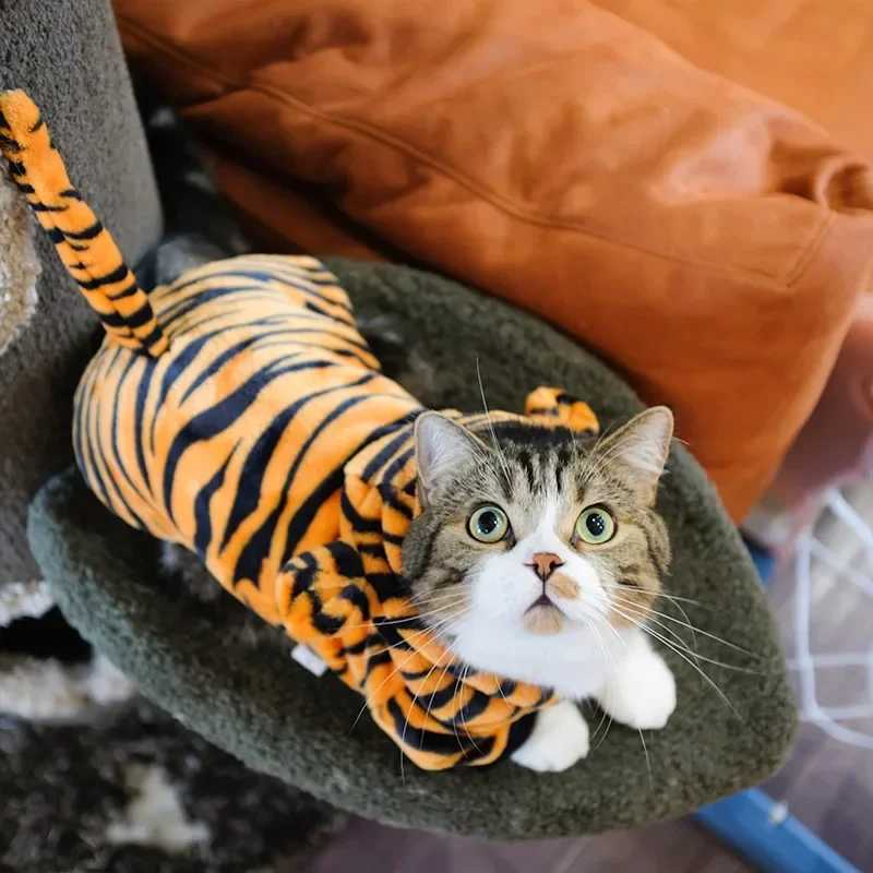 Cute Tiger Dinosaur Soft Warm Pet Dog Jumpsuits Clothing for Cats Pajamas Pet Hoodies Chihuahua Teddy Costume Pet Products C251009