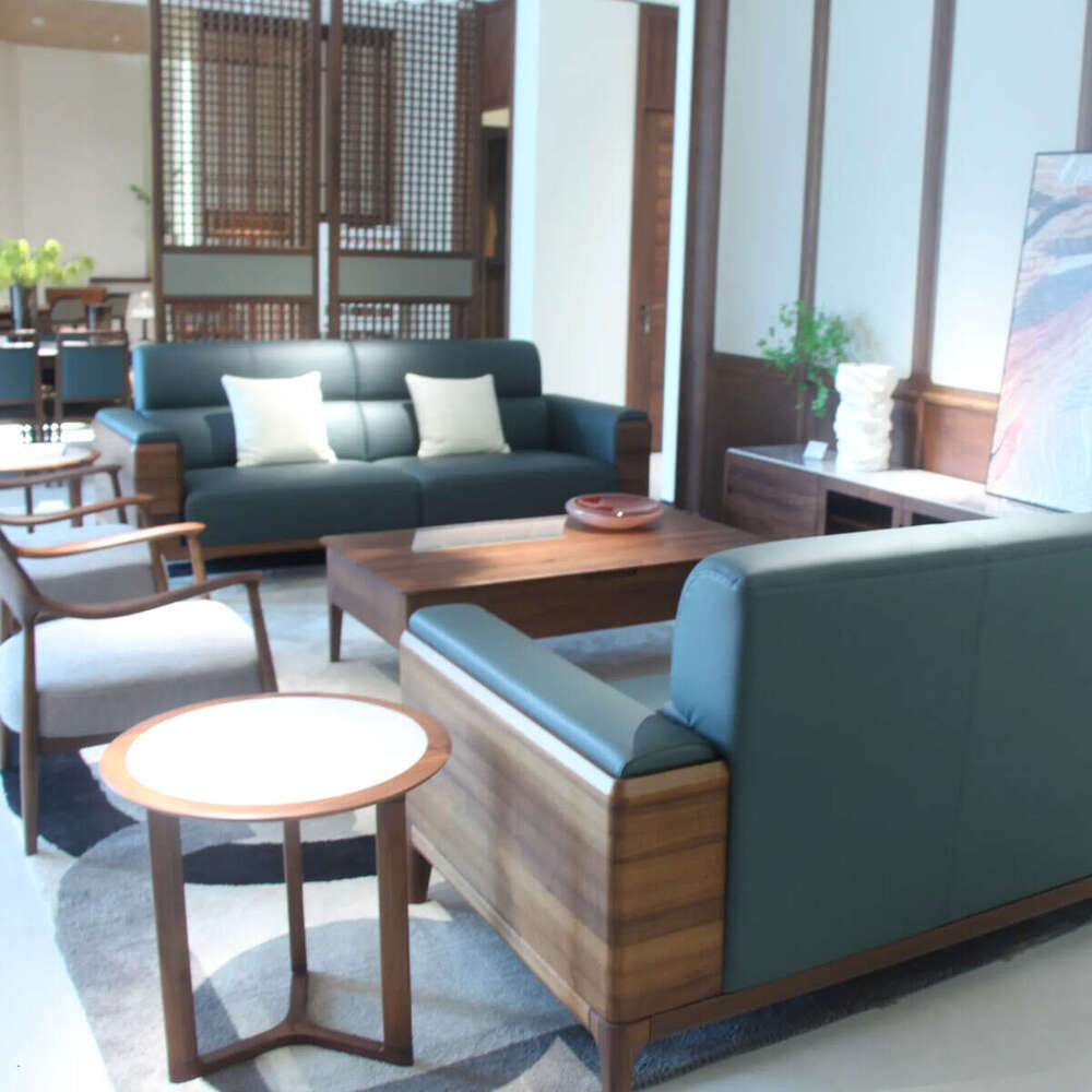 Zhong zhixin Elegant Solid Wood Chinese Style Sofa - High-Quality Furniture for a Natural Living Space