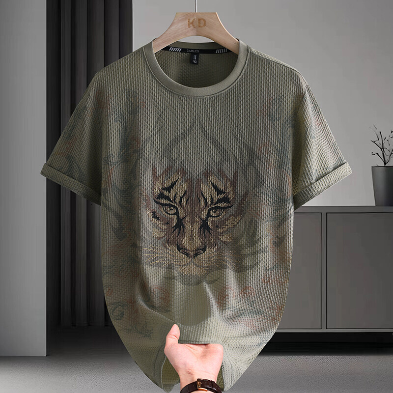Ice Silk Short Sleeve T-shirt For Men Summer New Trendy Slim Fit Round Designer Shirt Neck Designer Hoodie Quick-dry Breathable Youth Half Sleeve Top