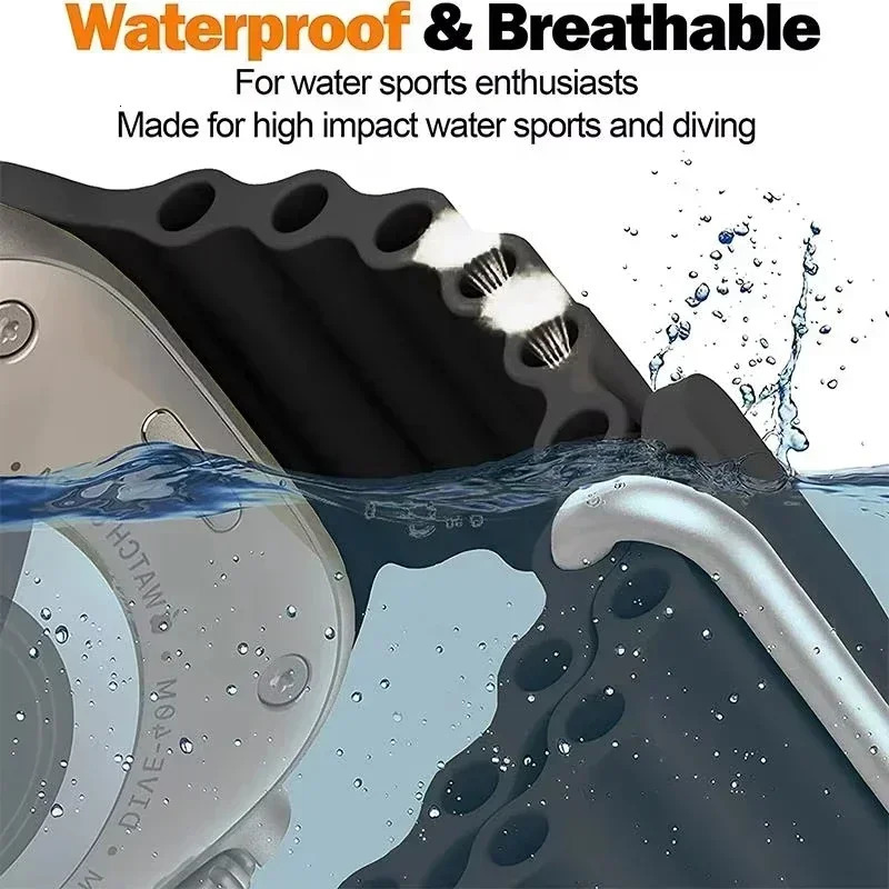 Silicone Ocean band for Apple Watch straps 45mm 46mm 40mm Ultra 2 49mm 44mm 41mm 3842mm sport bracelet series 10 9 8 7 6 5 4 SE 251010