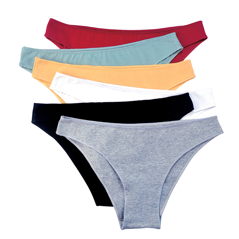 Women's cotton underwear women's underwear solid color comfortable briefs high elastic underwear