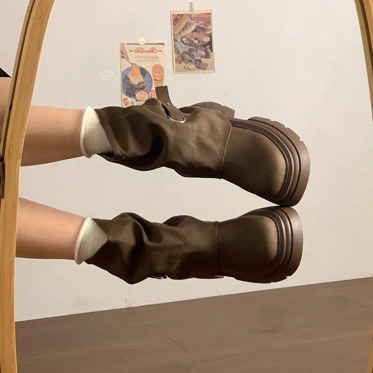 British elegant style short winter new height increasing fashion trend luxury shoes autumn and design winter new designer shoes round toe cuff boots