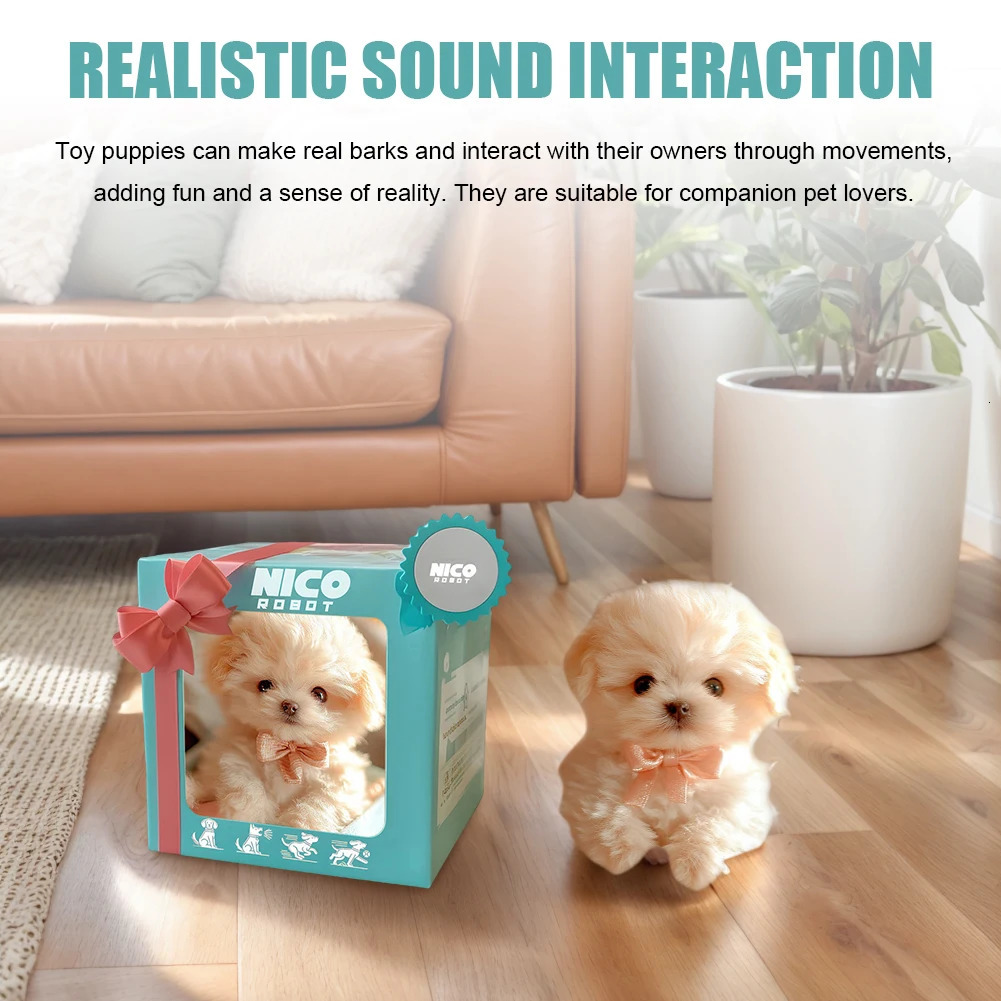Electronic Robot Dog Interactive Plush Puppy Toy Barking Tail Wagging Stuffed Animal Dog Cute Walking Dog for Kids Age 3 4 5 6251010