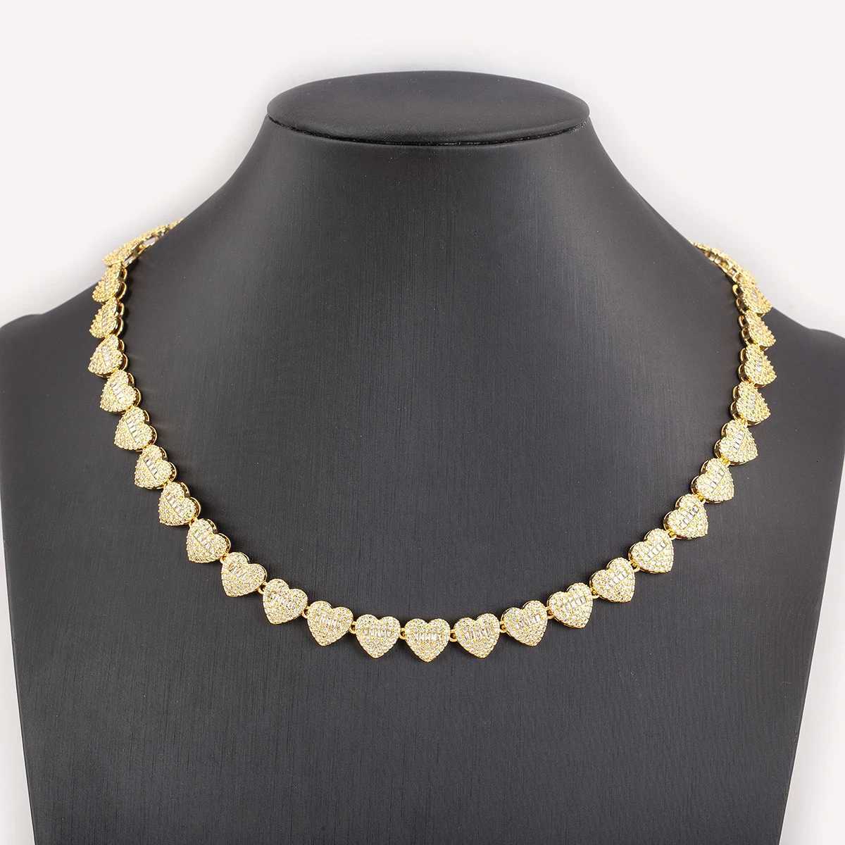 Nidin New Arrival Romantic HeartRound She Shiny Crystal Zircon Chain Necklace For Women Female Valentines Day Jewelry GiftsXJ251010