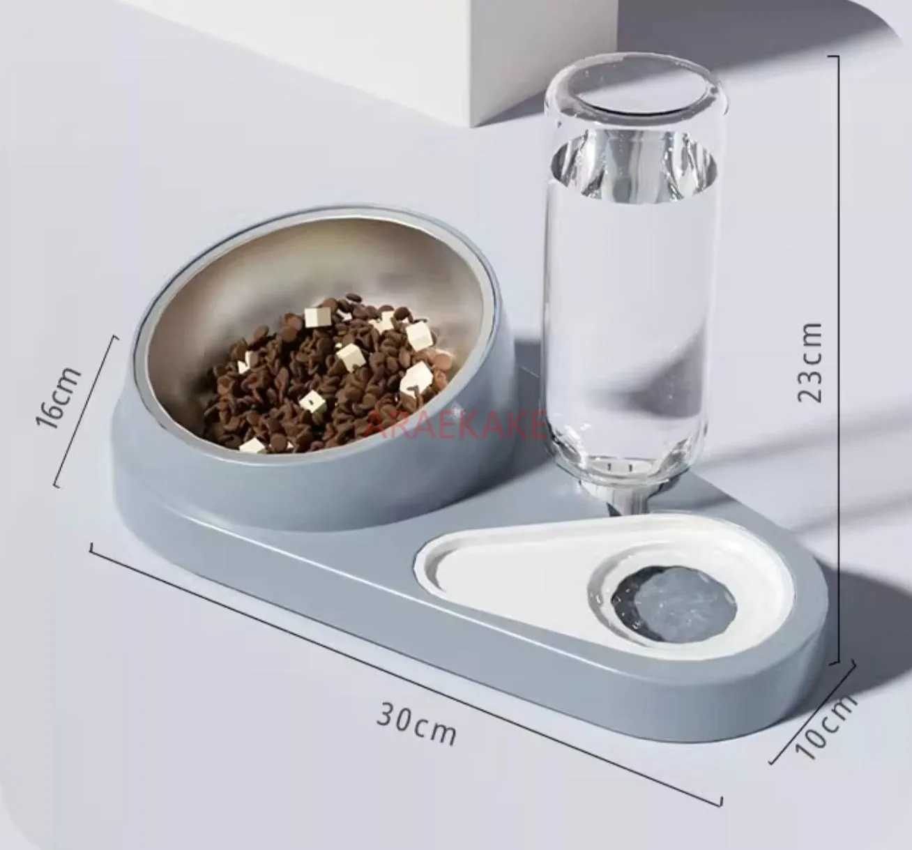 1pcs 2in1 automatic cat and dog food dispenser with 15 neck protection feeding bowl C251009