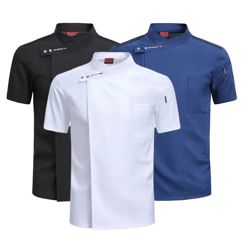 Food Service Kitchen Cooking Clothes Restaurant Cook Jacket Bakery Breathable Mesh Shirt Catering Chefs Uniform Waiter Overalls 251009
