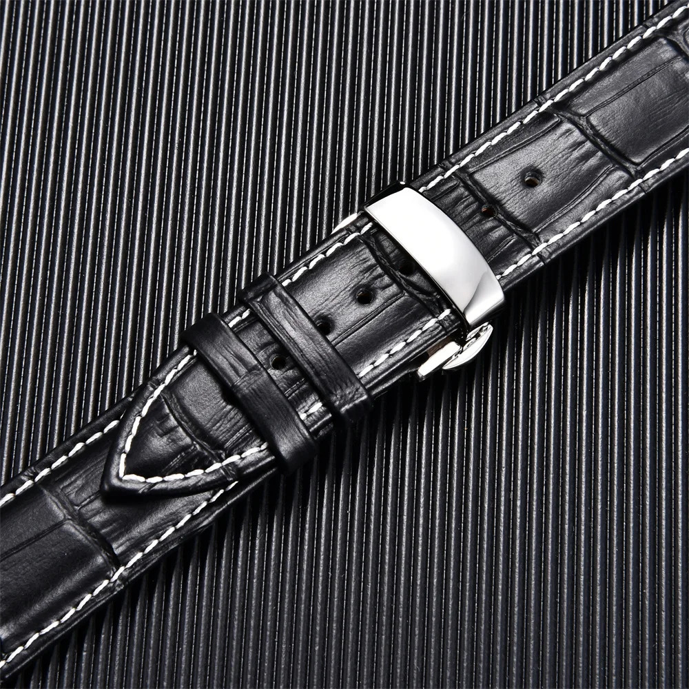 Genuine Calfskin Leather Watchbands Business Replace Watch Band 18mm 20mm 22mm 24mm With Buckle Wristwatch Strap 251010