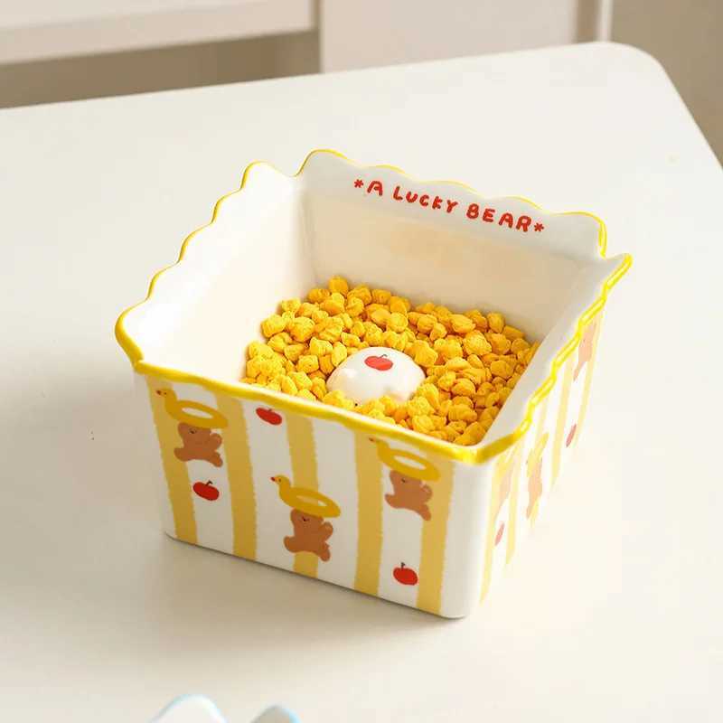 Elevated Ceramic Pet Bowl Wide Opening for Cats Dogs Slow Feeder AntiTip Dish with NonSlip Base Dog Food Bowl Pet Supplies C251009