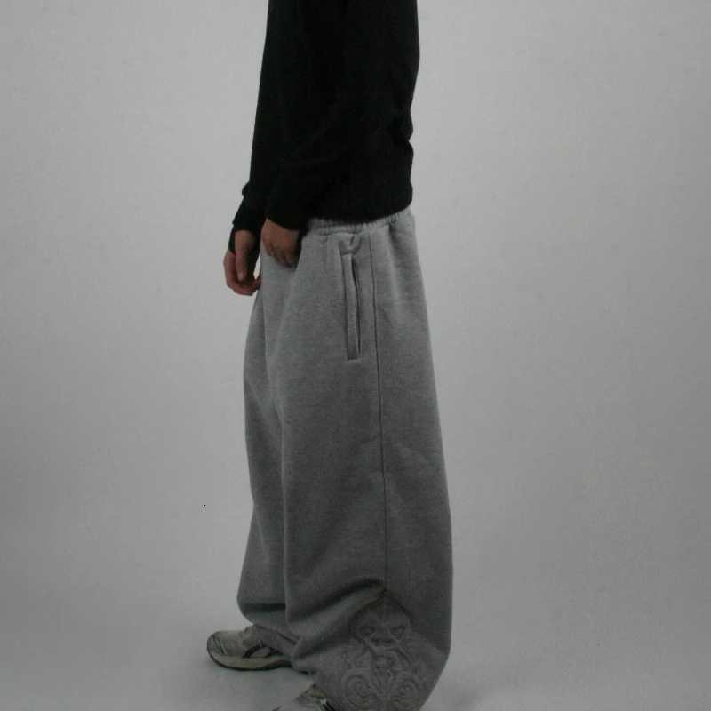 Y2K Retro Men Jogging Pants Double Waist Embroidery Unisex Sweatpants Gothic Hip Hop Strtwear Casual Baggy Sagging Pants X251010
