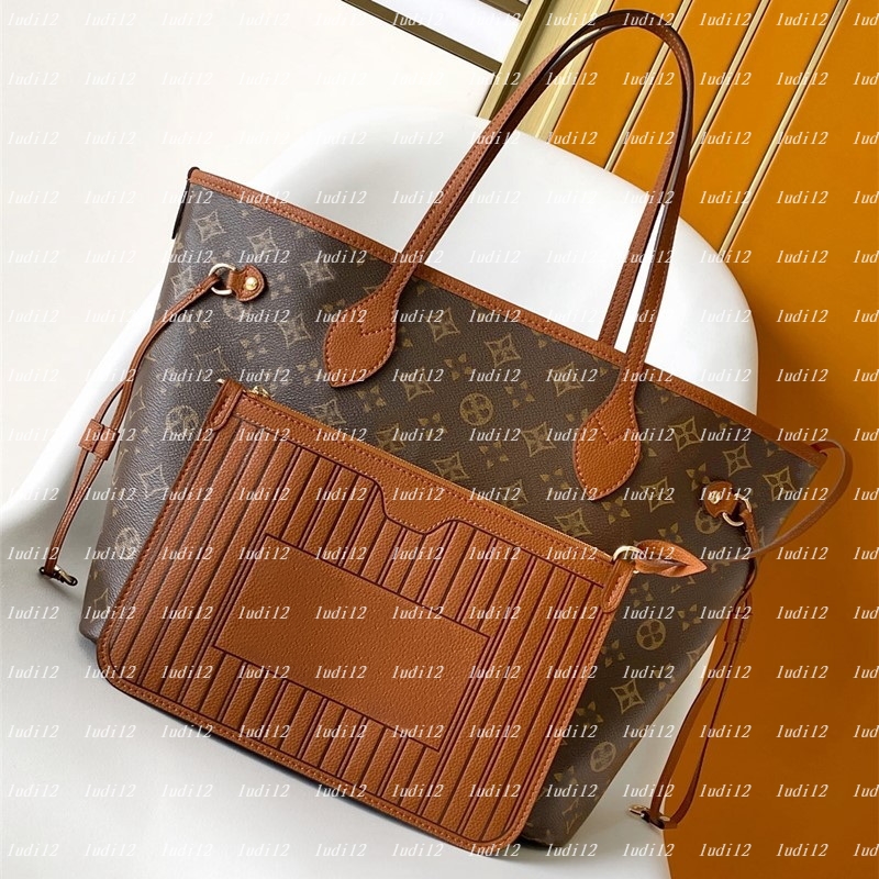 Top quality neverfulltote bag Designer Bag shopping bag Womens crossbody shoulder bag leather mirror quality handbag Luxury bag 2PCs Tote travel bag wallets