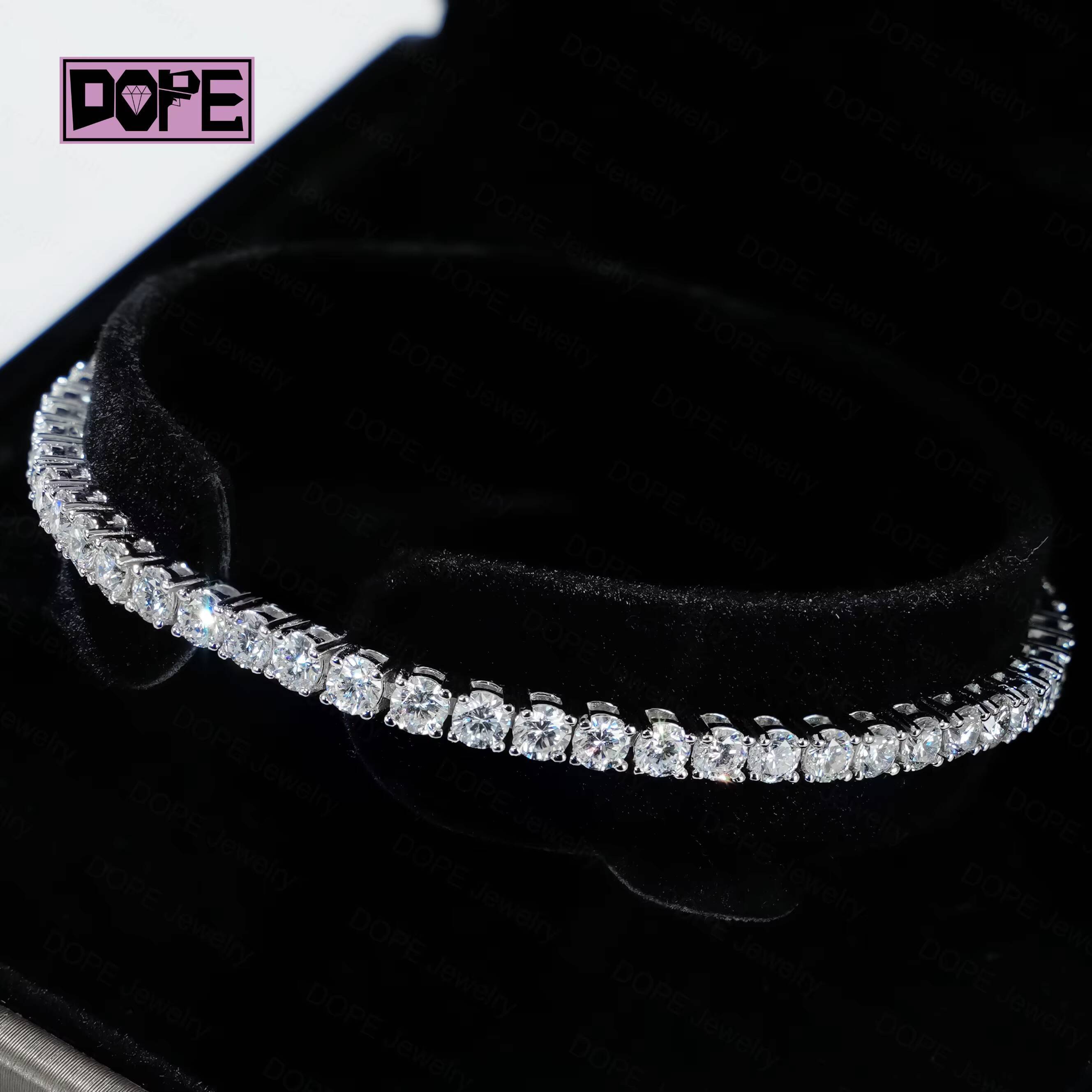 IGI Certified 3mm Diamond Bracelet Real DEF VS1 Lab Grown Diamond 925 Silver CVD HPHT Tennis Bracelet