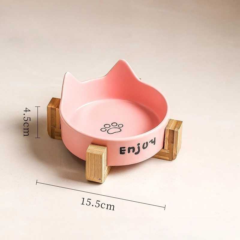Christmas cat gift creamstyle cat ear home ceramic pet bowl antioverturning food bowl suitable for both cats C251009