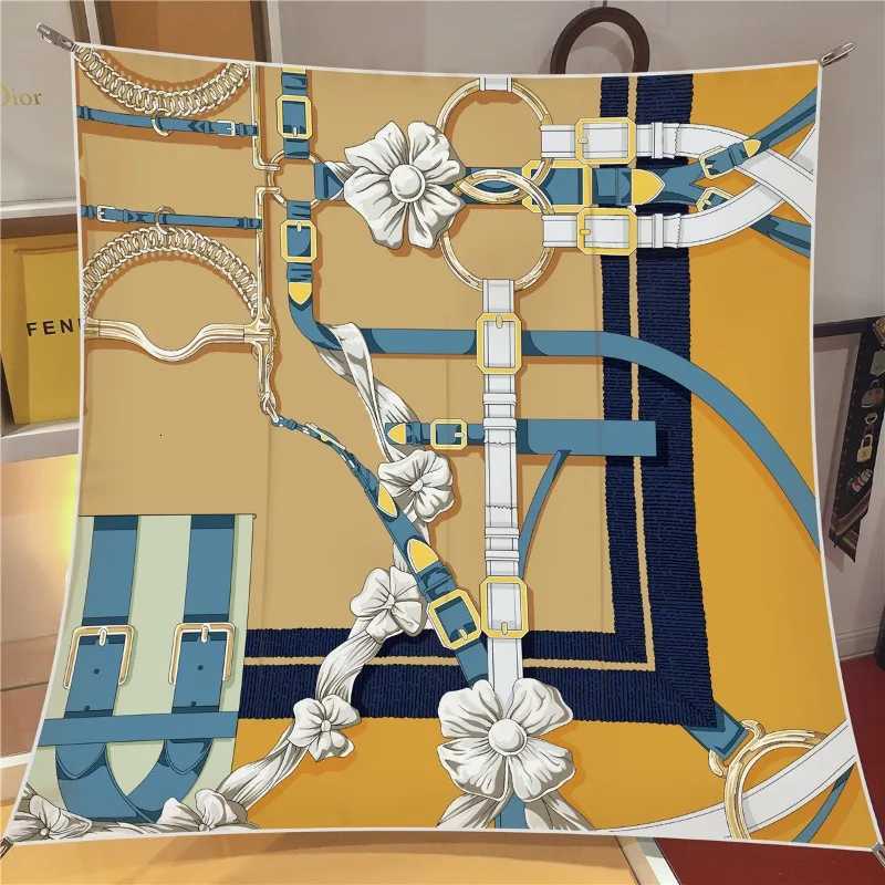 VREOVOR Spring New 90 Square Scarf Handmade Desktop Twill Silk Chinese Shl Womens Headscarf Machine Curling W251010