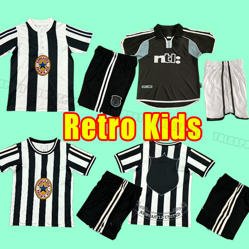 Newcaslte Kids SOCCER jerseys NUFC SHEARER Retro HAMANN SHEARER PINAS OWEN classic FOOTBALL SHIRTS Ginola 1995 95 97 1997 1998 1999 1996 99 96 Child size 16-28