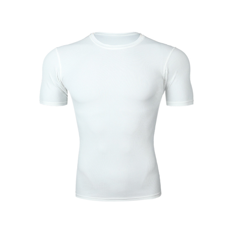 Exercise & Fitness Wear Men's Summer American Style Sports Short Sleeve T-Shirt Solid Color Slim Vest Running Basketball Training Casual Outdoor 