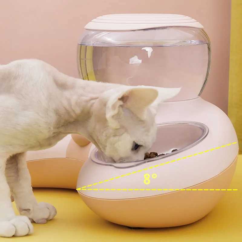 HOOPET New Style Cat Automatic Drinking Feeding Bowl Antioverturning Nonslip Bowl for Cats Dogs Cat Food Holder Teddy Dog Bowl C251009