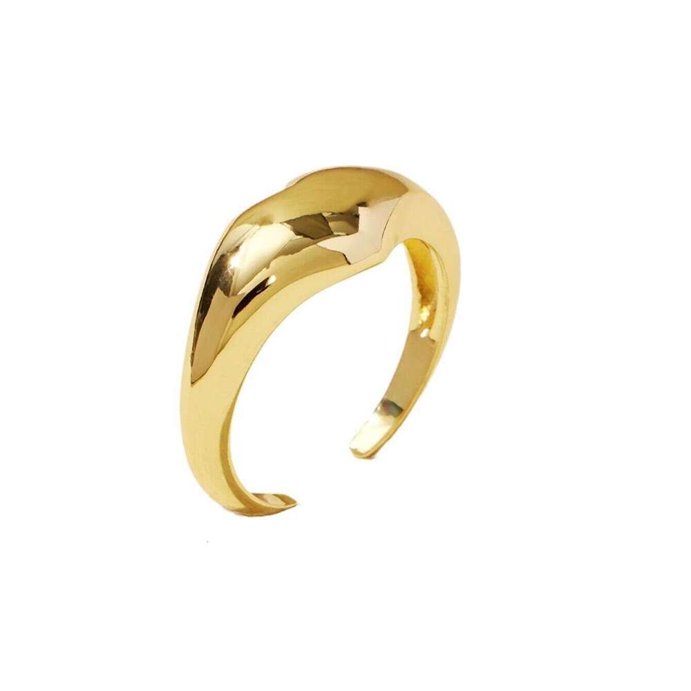 French Niche Style Full Heart Open Gold-Plated 14K Women's Personality Fashion Ring Hot-Selling Jewelry