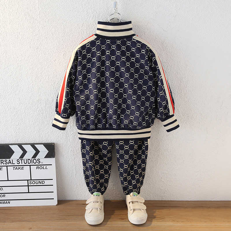 Childrens Clothing Boys Spring Outfit 2024 New Stylish Boys Stand Collar Clothes Childrens Spring and Autumn Casual TwoPiece Set C251010
