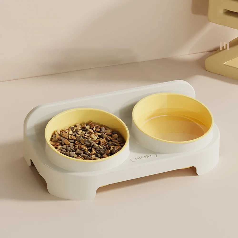 EcoFriendly Cat Bowl DualBowl Set Slanted Mouth Food Water Bowl for Cats Also Suitable for Dogs C251009