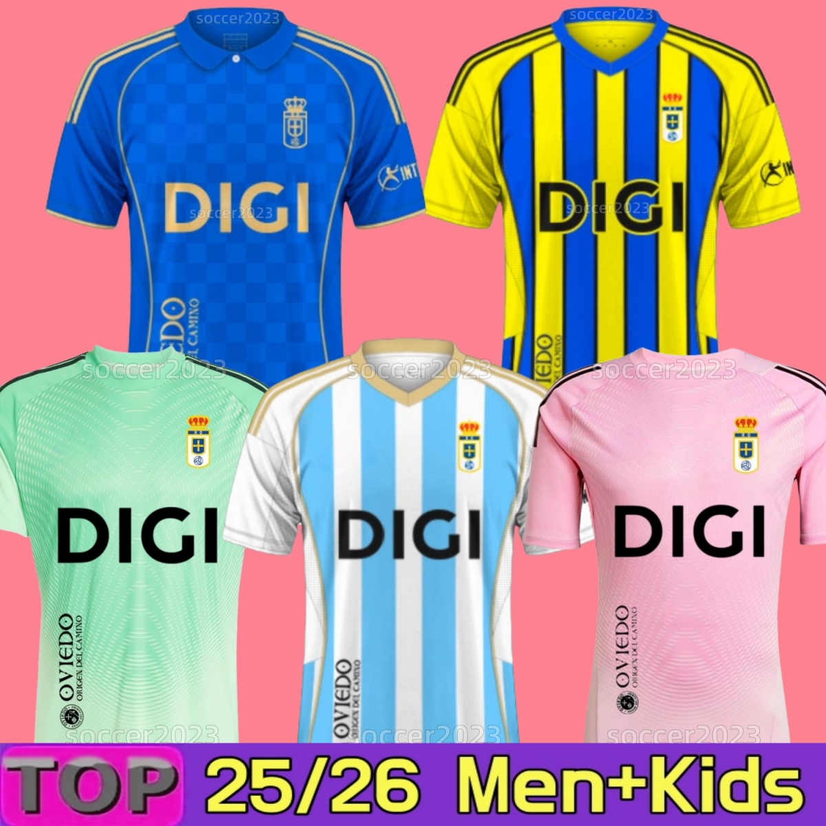2025 2026 Real Oviedo Soccer Jerseys S.CAZORLA ALEMAO ILYAS NACHO V.M. Camisetas de futbol HASSAN COLOMBATTO PARASCHIV Home Away Third 25 26 Football Shirt men kids kit