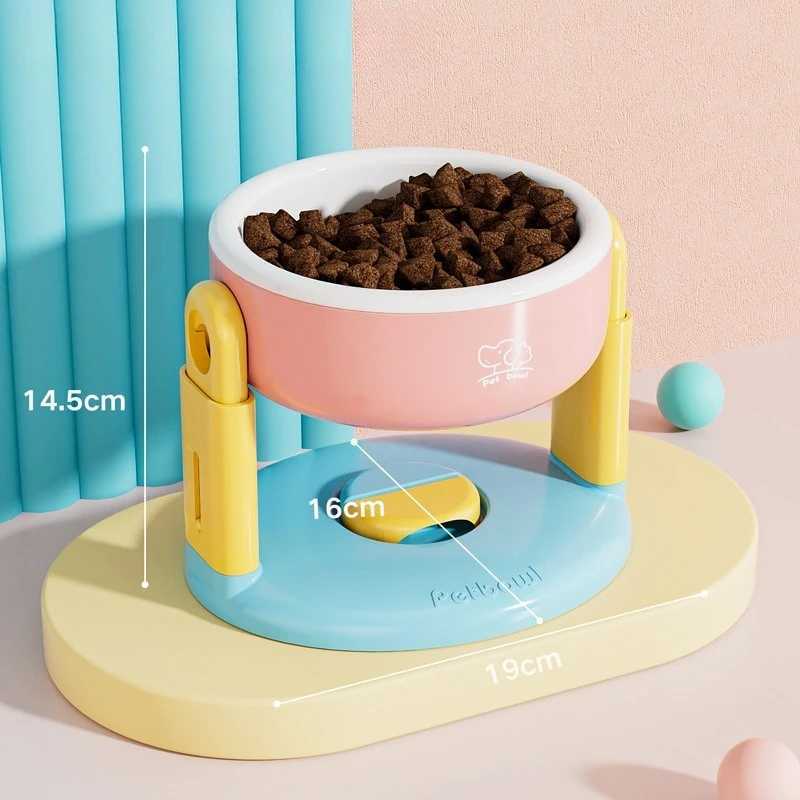 Adjustable dog bowl cat bowl with suction cup anti knock pet bowl universal protection cervical spine dog food bowl water bowl C251009