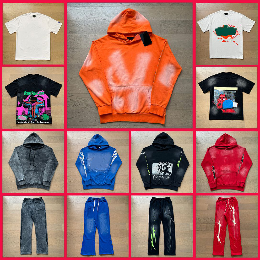 Designer t shirt men hoodie graphic tee for men womens hippie short sets Y2K vintage hoodies and pants streetwear washed classic men's clothing us size S-XL 5ALP